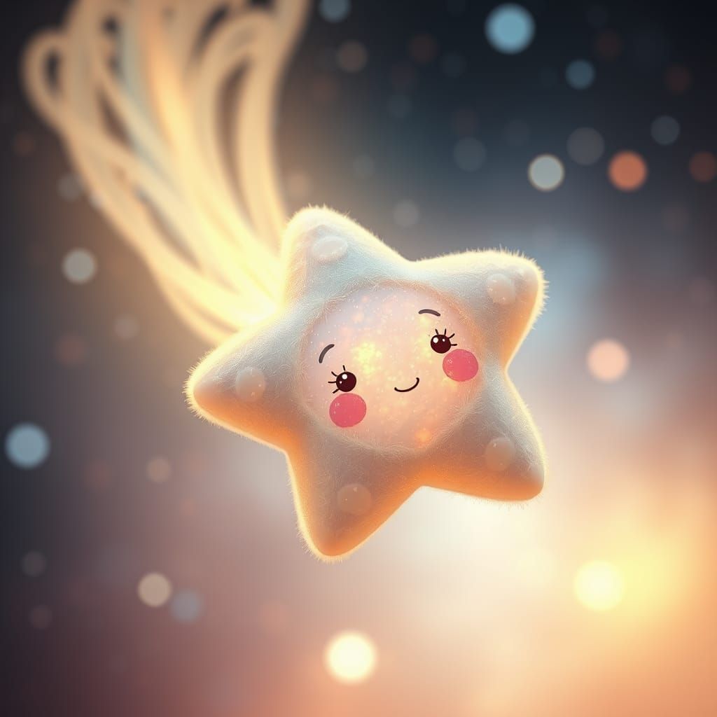 Celestial Shooting Star in Dreamlike Magic Realism