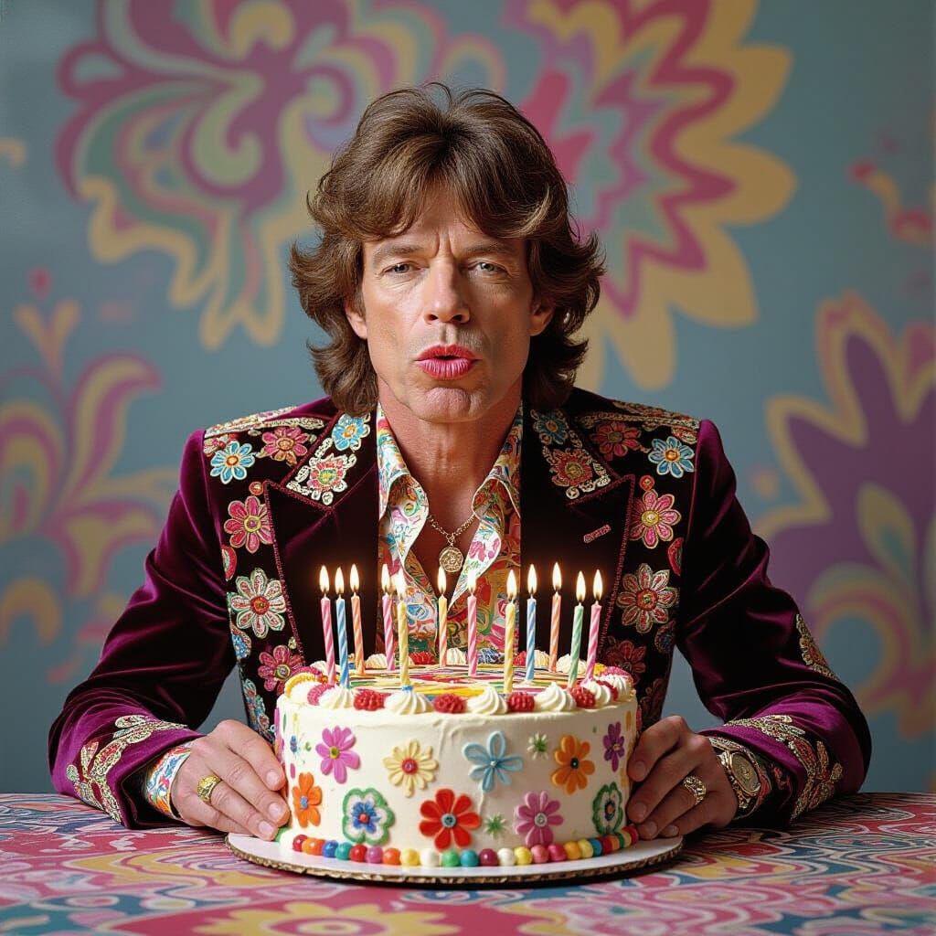 Psychedelic Cake for a Rock Legend in Pop Art Style