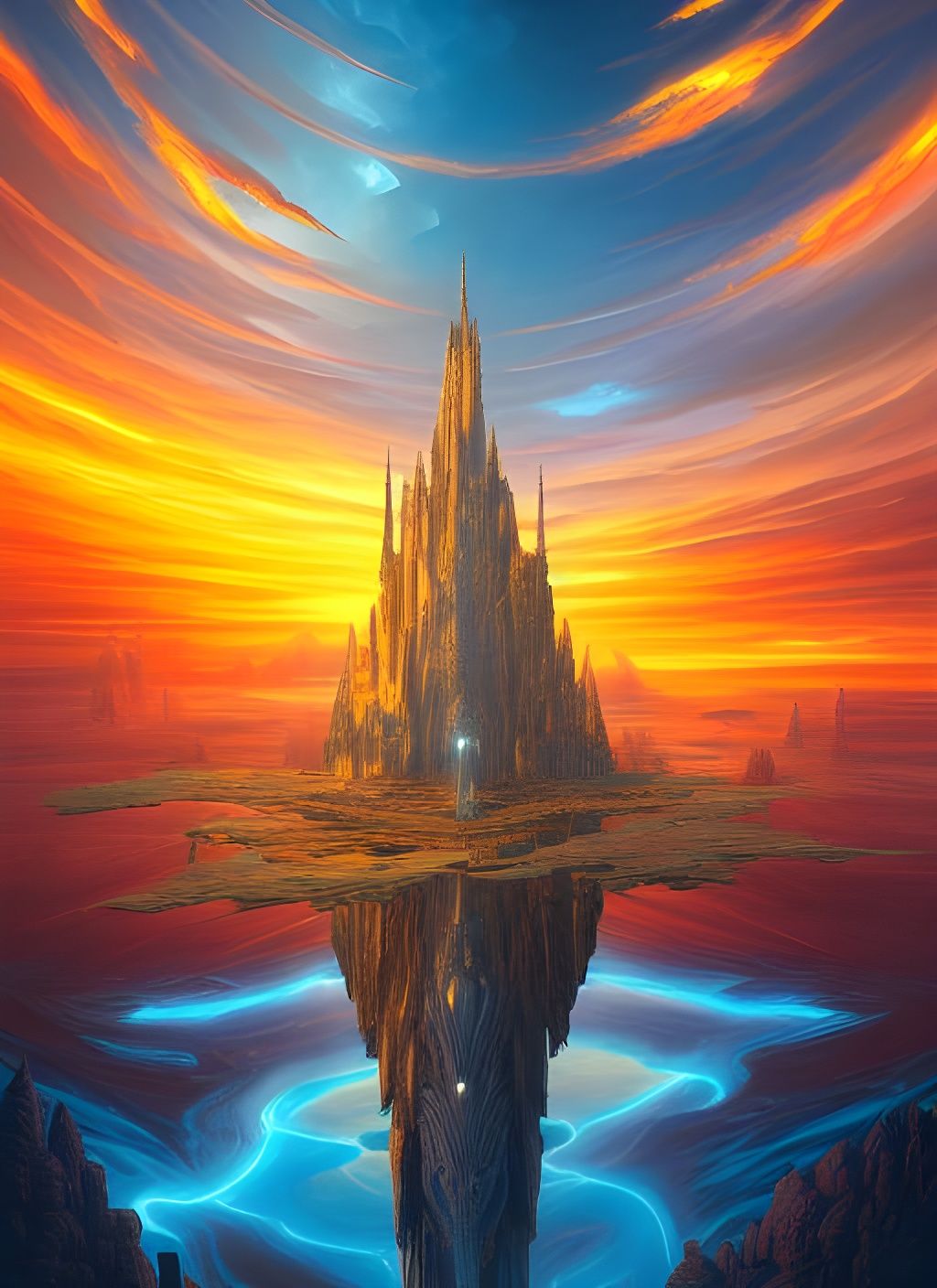 Kingdom of Omnipotence Sunset Matte Painting