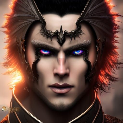 Elegant Half-Elf Warlock in Graffiti Art Style