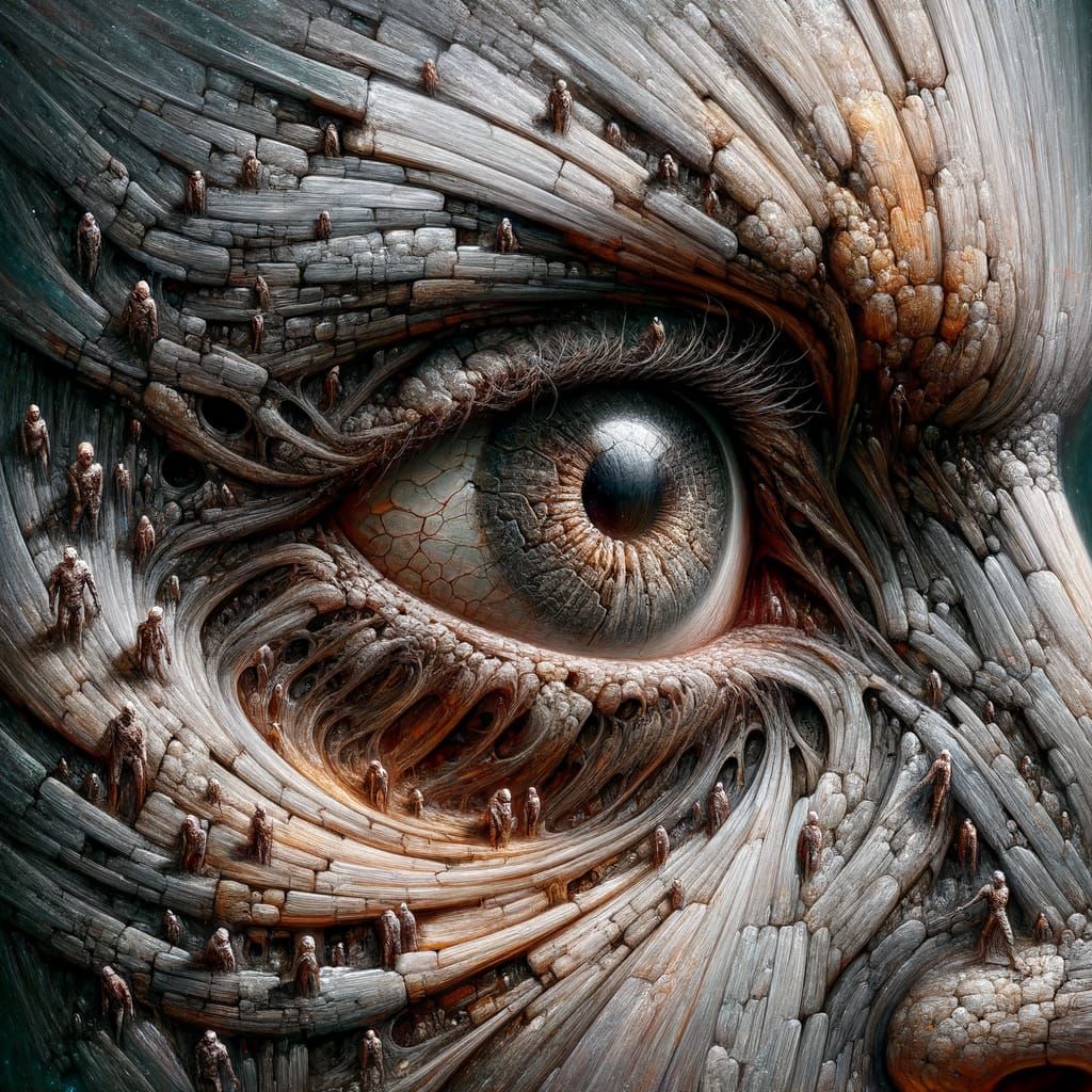 Fractured Brow in Distressed Painterly Style