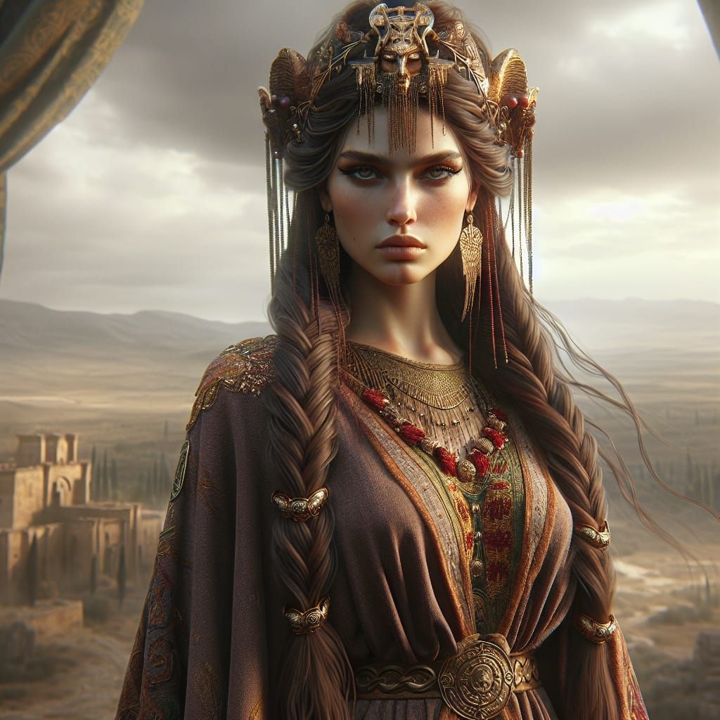Carthaginian Goddess Afri in Hyperrealistic Digital Art