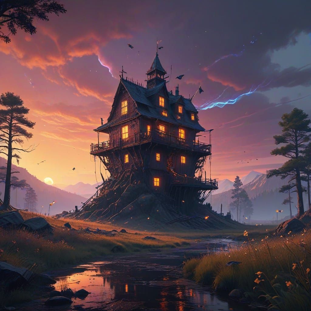 Enchanted Fantasy Realm in Volumetric Light