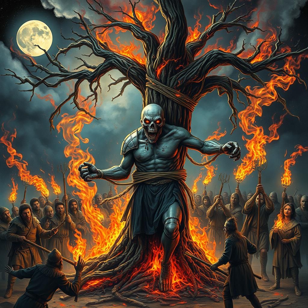 Burning Zombie: A Grotesque Medieval Spectacle