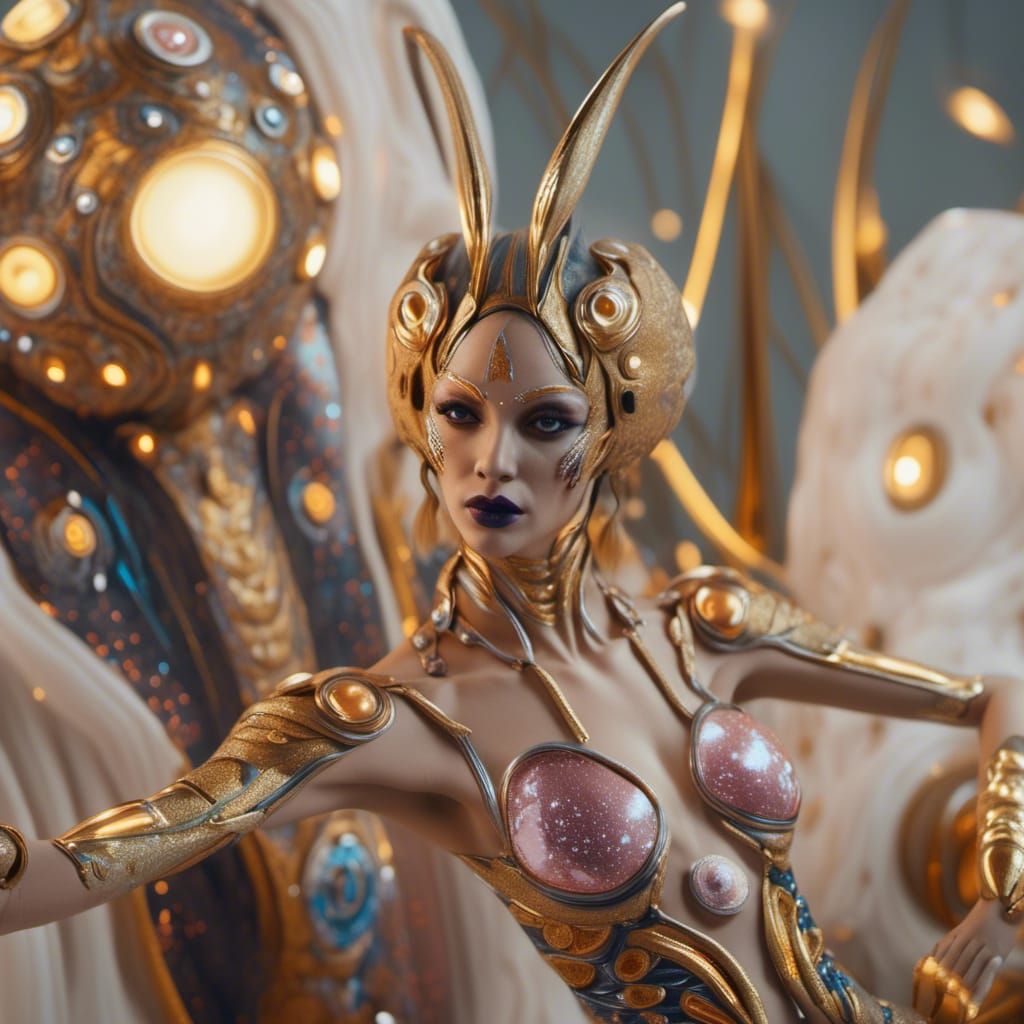 Futuristic Alien Party: Hyperrealistic Photography