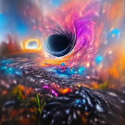 Giant Black Hole Concept Art Near Milky Way