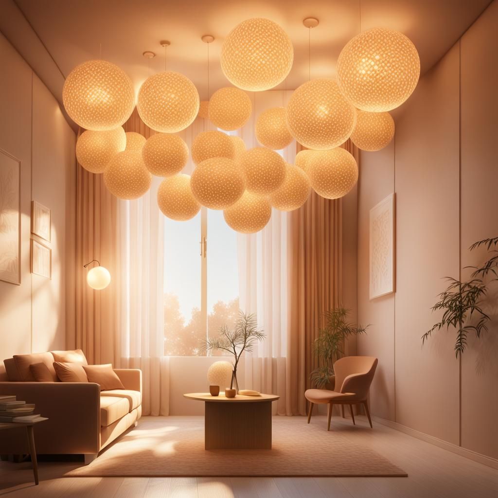 Glowing Orb Lamp in Digital Art Style