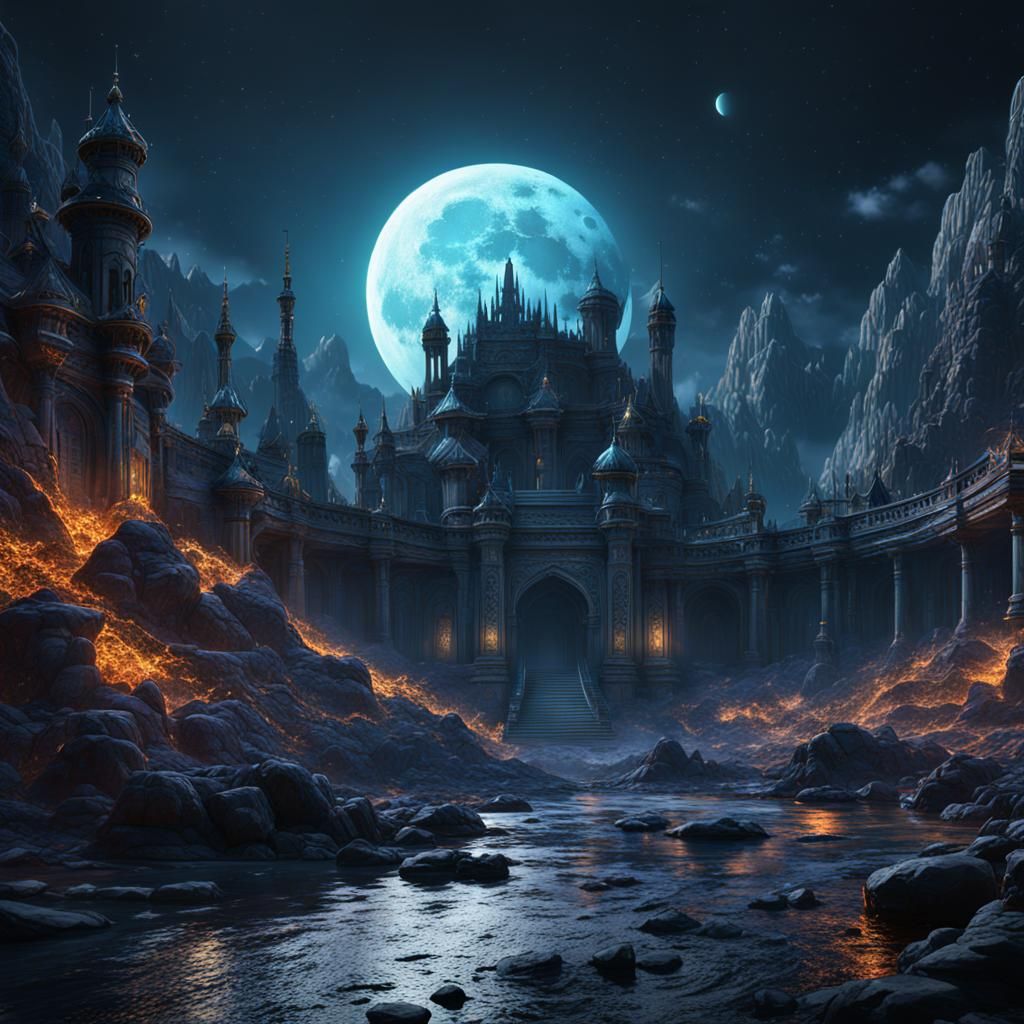 Fantastical Black Moon Concept Art in Deep Color