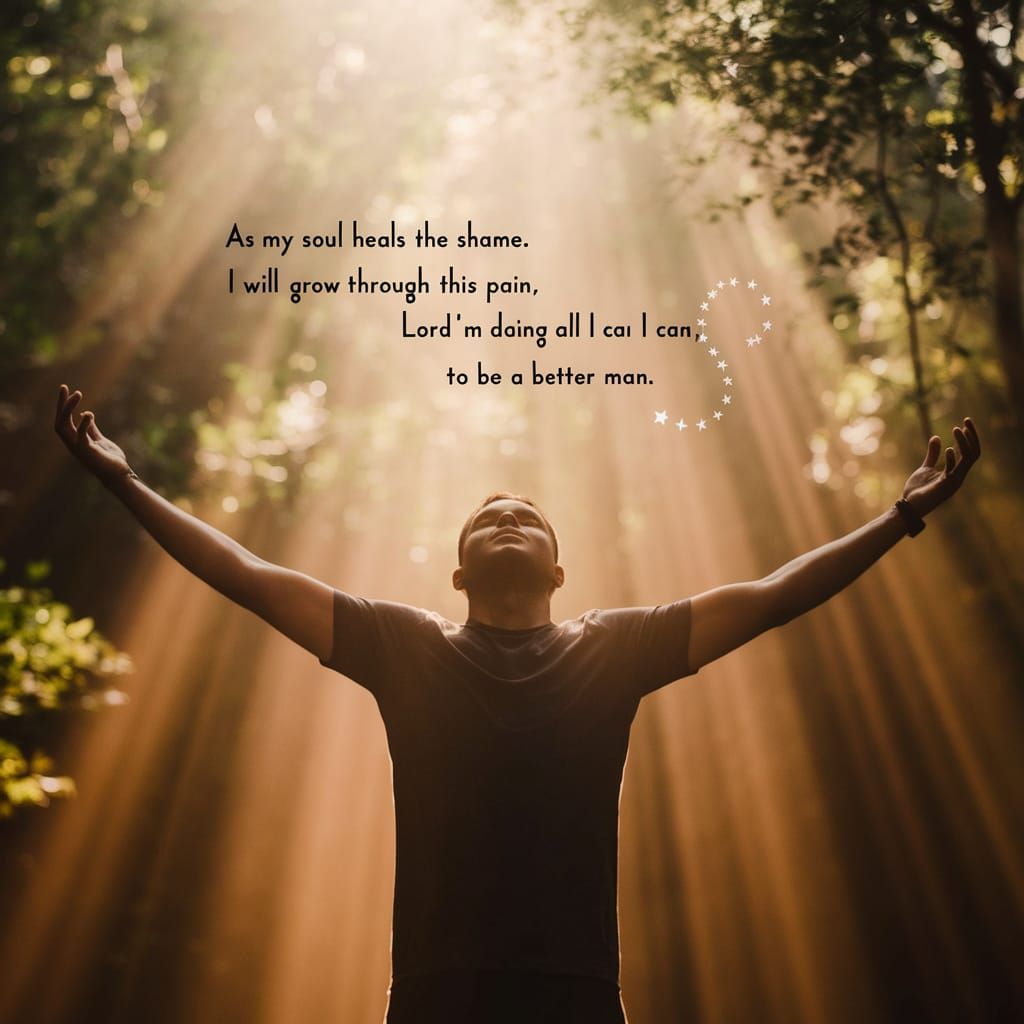 Serene Figure in Sunlit Forest, Embracing Hope and Renewal