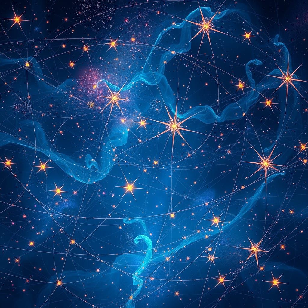 Ethereal Star Dreams Tapestry in Midnight Blue