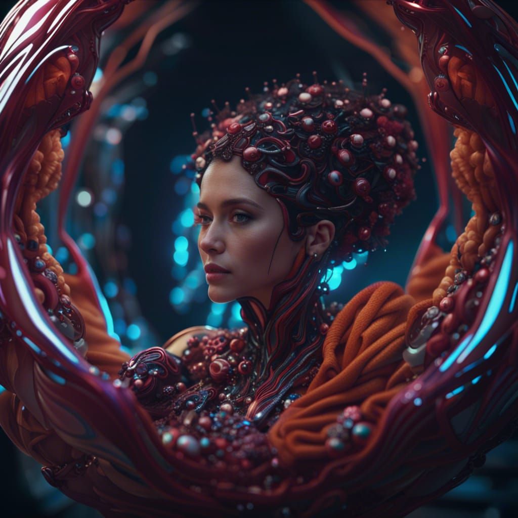 Fashionista Transformation Inside Artificial Womb Cocoon: 8K...