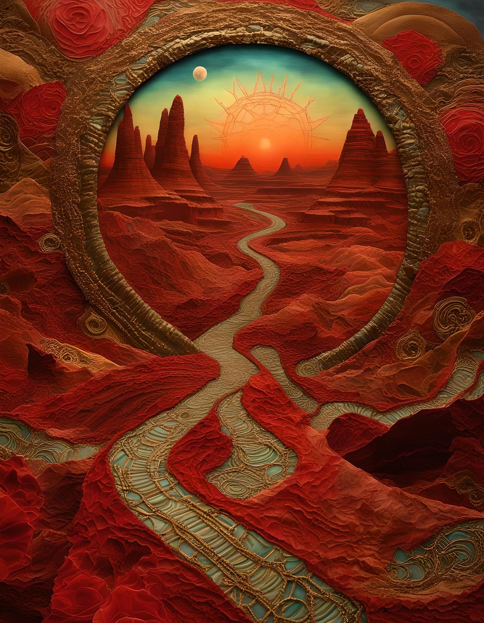 Surreal Terraformed Landscape in Shabby Chic Style