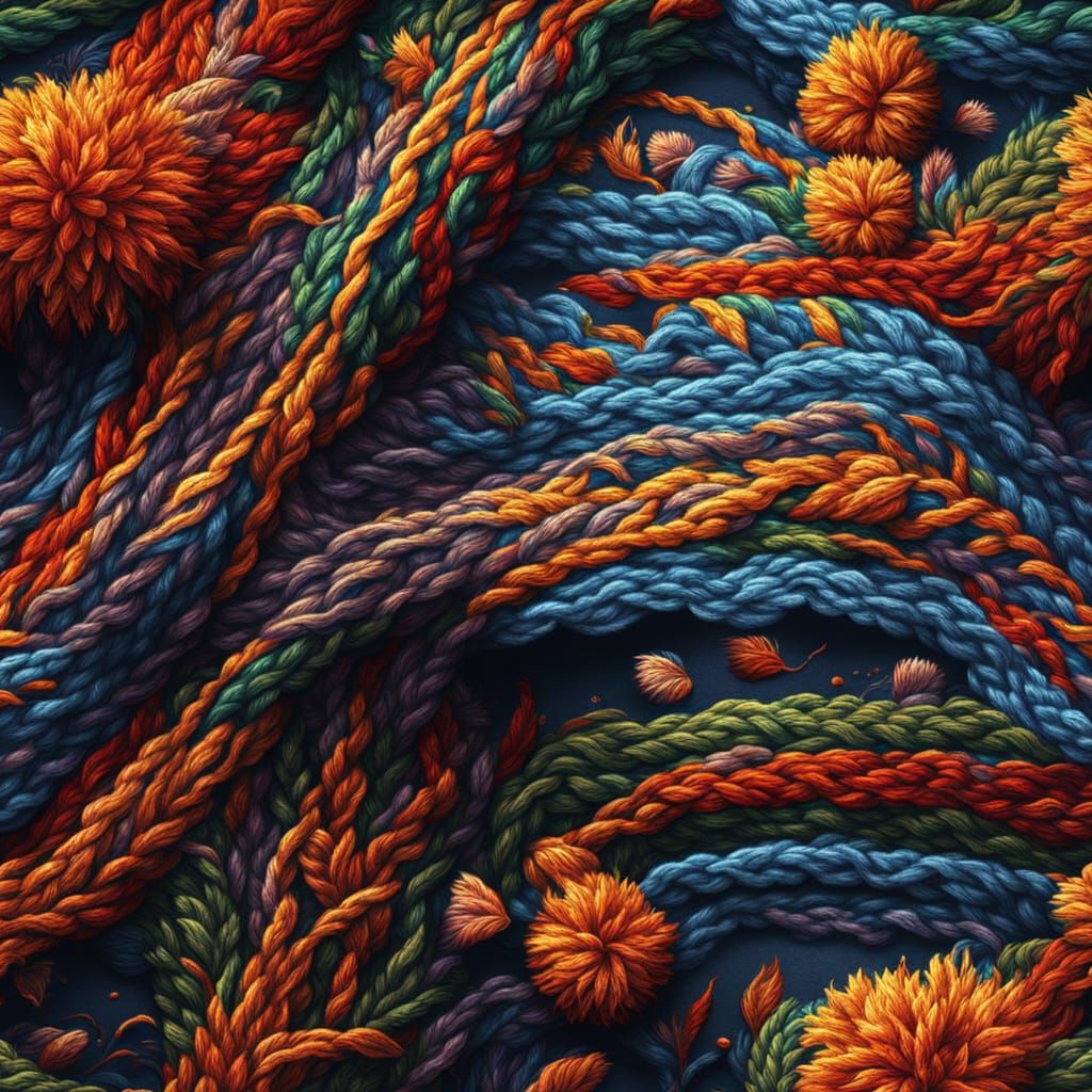 Embroidery of a New Creation in Splash Art Style