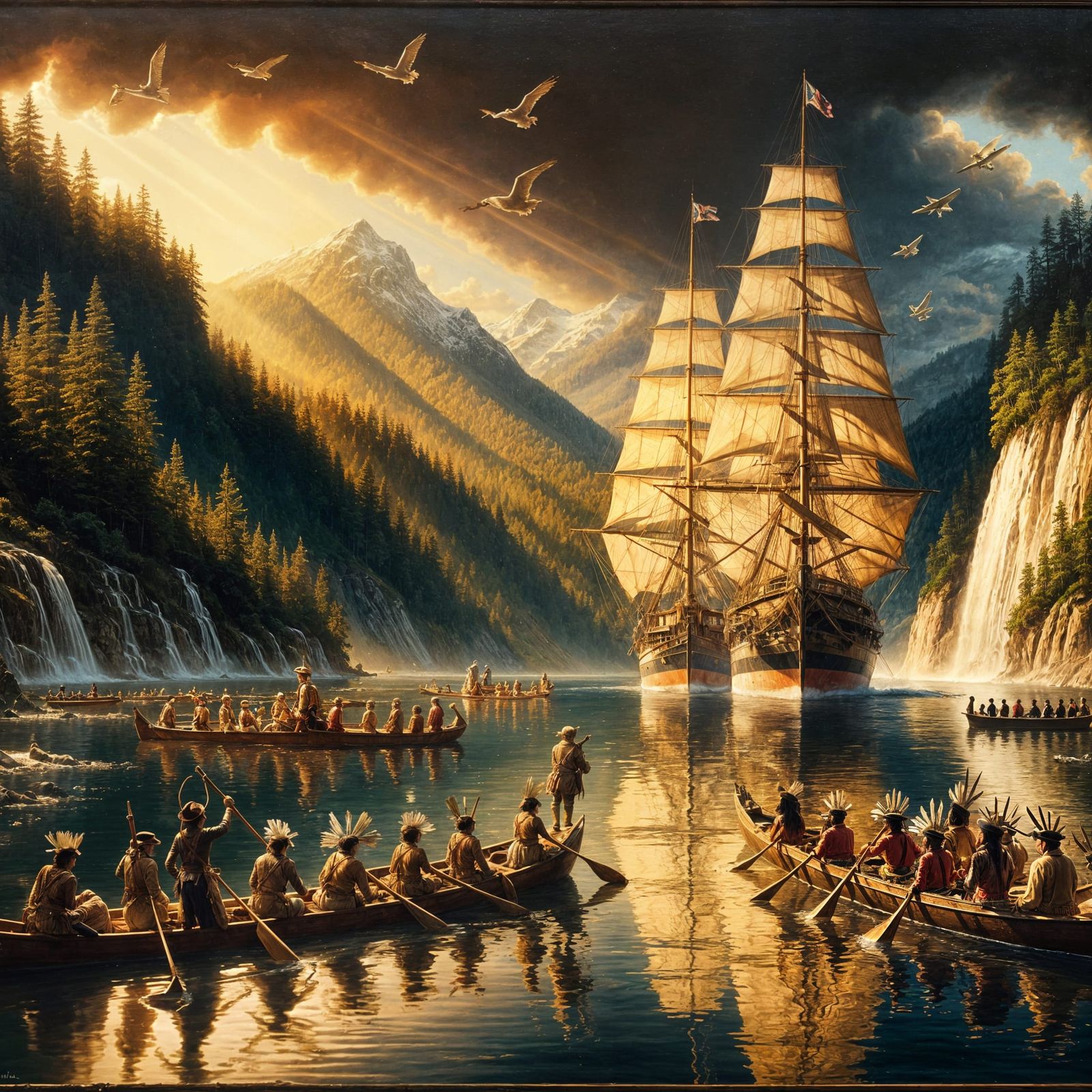 Nootka Sound: First Contact in Oil on Canvas