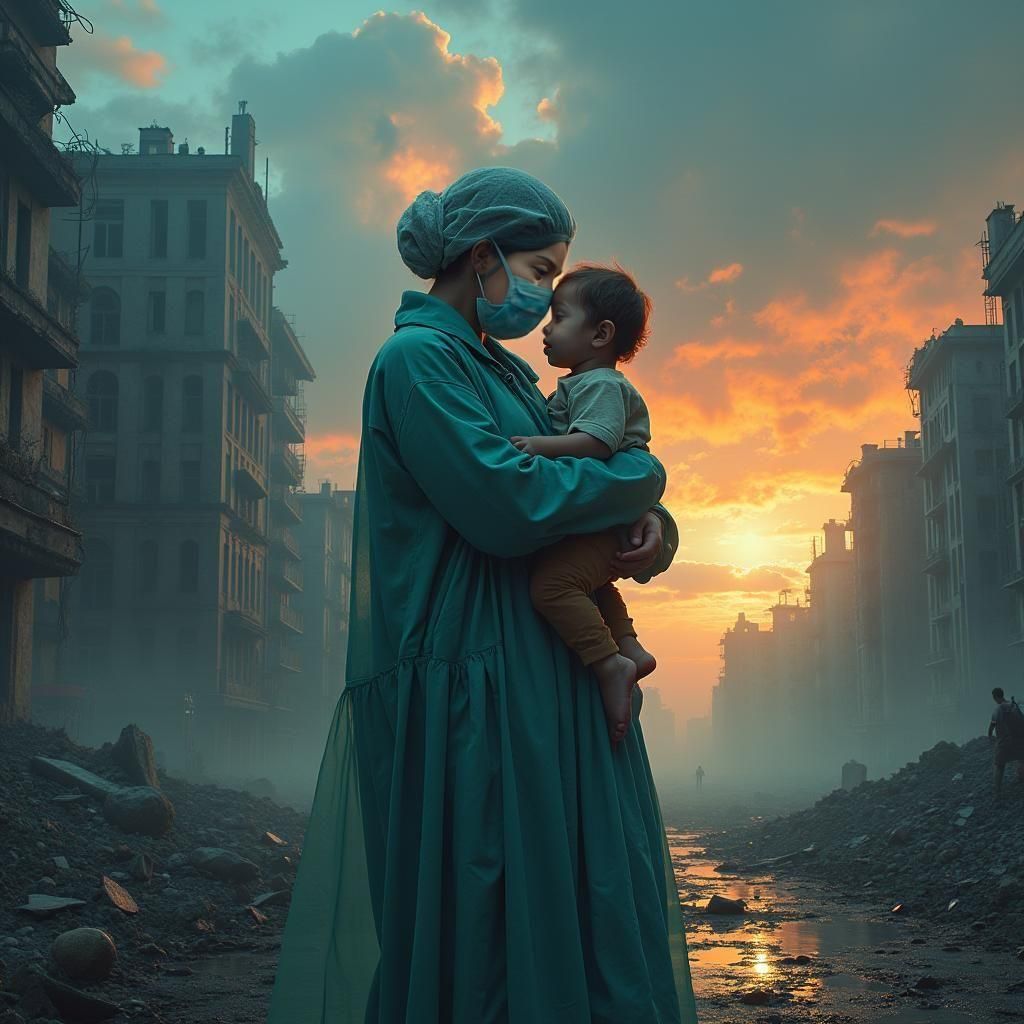 World War Book Cover: Mother and Child