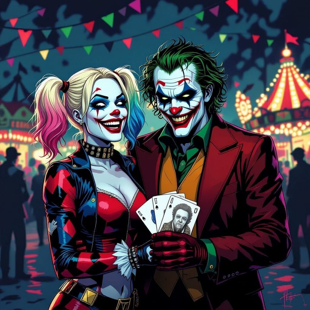 Harley Quinn and Joker in Chaotic Carnival