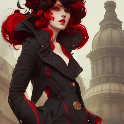 Spy Woman Portrait in Dynamic Lighting