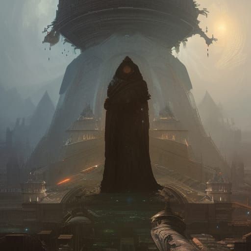 Majestic Dome God in Dark Fantasy Style