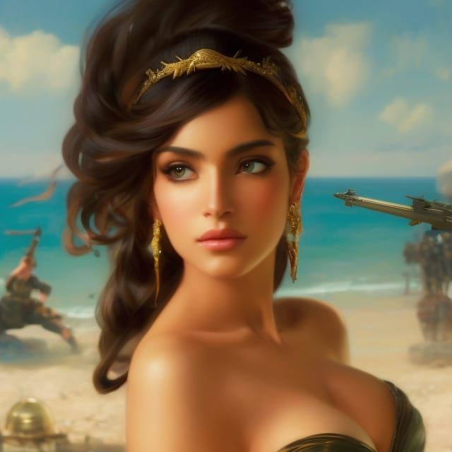 Glamour Portrait of a Fighter Pilot in Golden Age Style