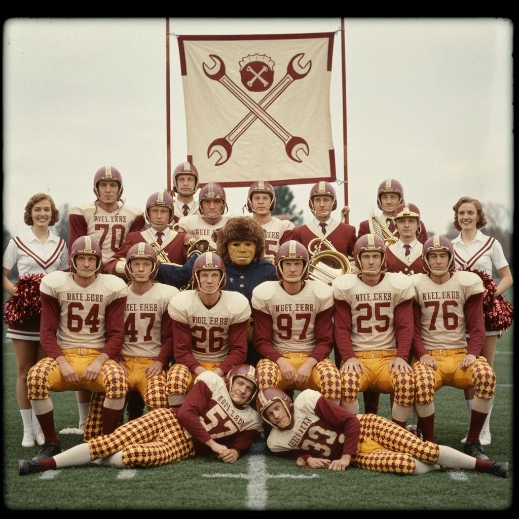 Vintage 1930s College Football Team Photo with Cheerleaders ...