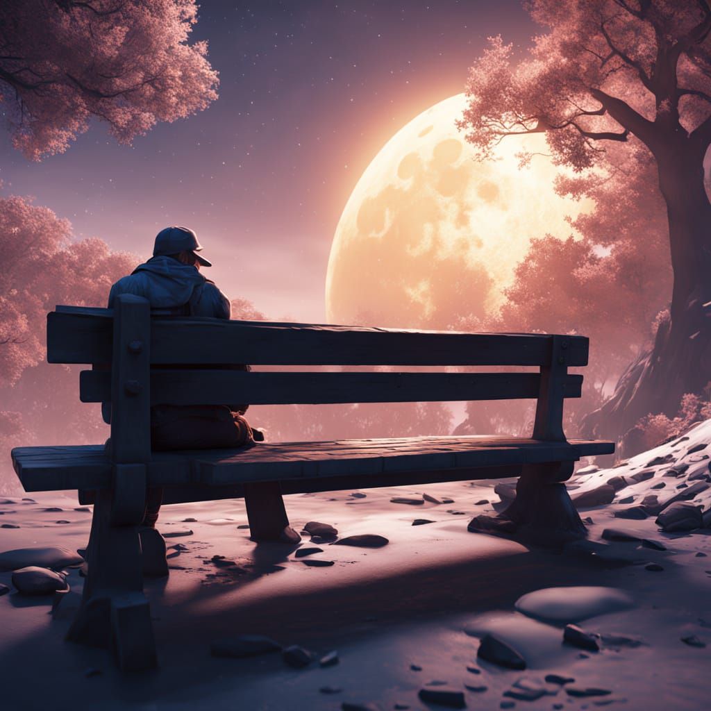 Ethereal Moonlit Reflections of a Weathered Soul