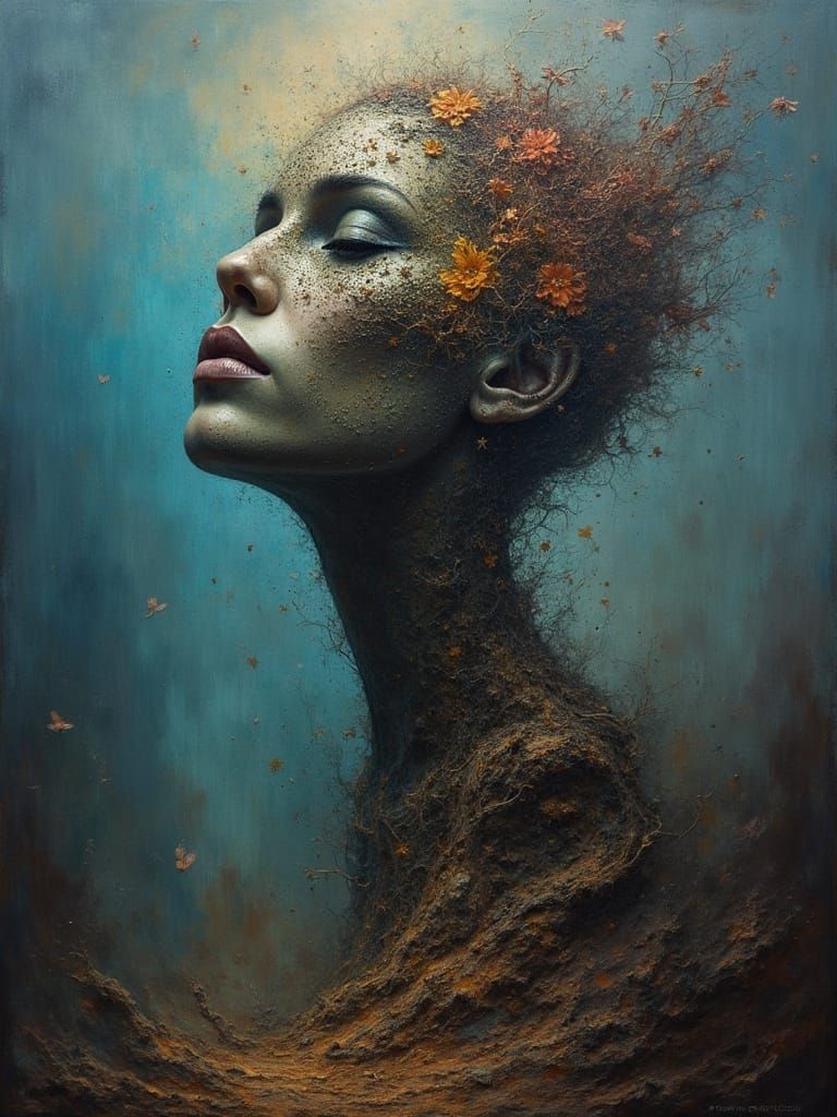 Dystopian Earthscape in Dendritic Bismuth Art