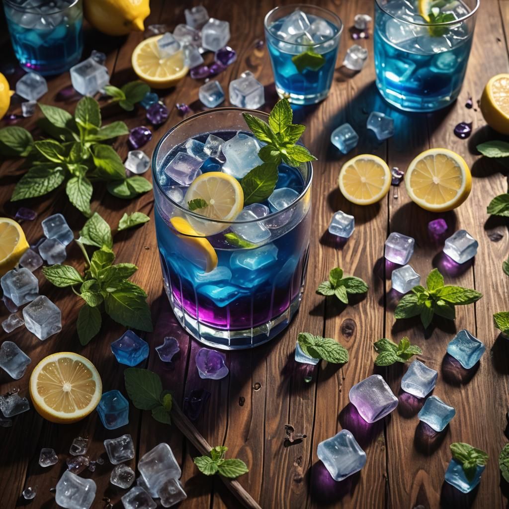 Glowing Mocktail with Lemon and Mint