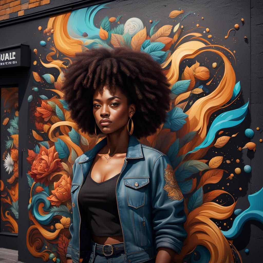 Street Art Mural Celebrating Diversity in Detailed Painting