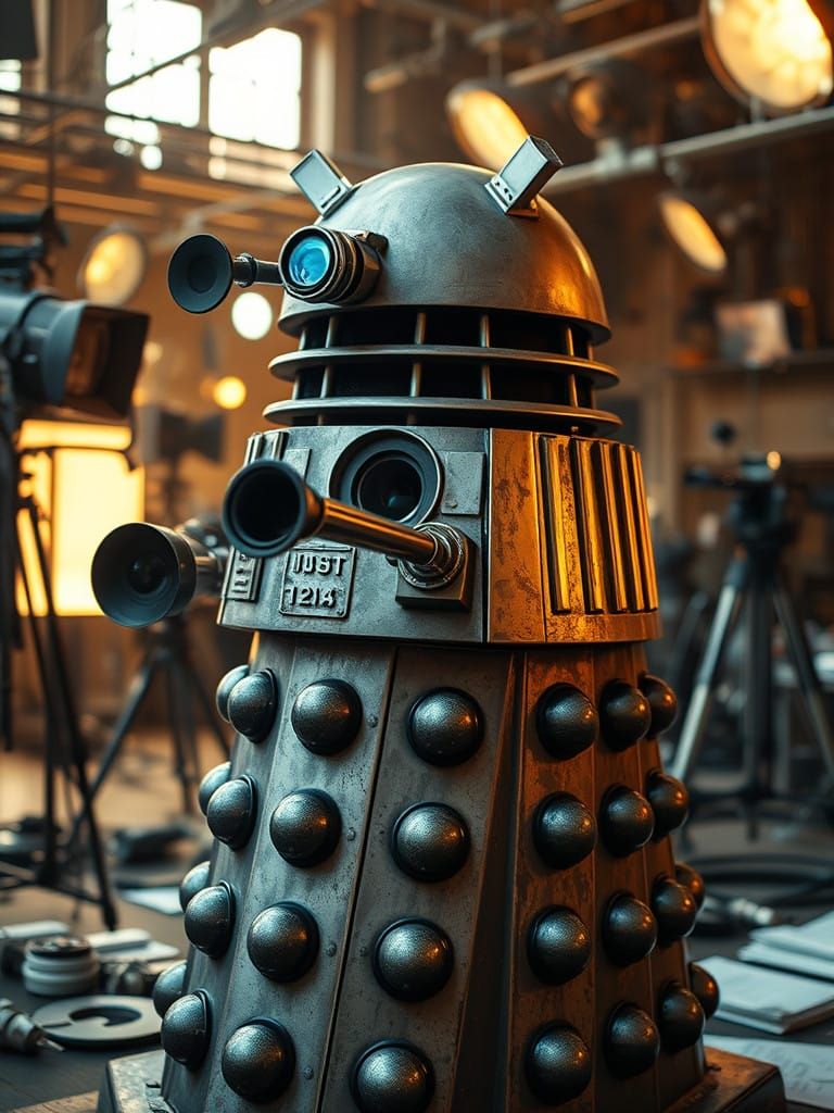 Menacing 1980s Dalek Star on Energetic Hollywood Set