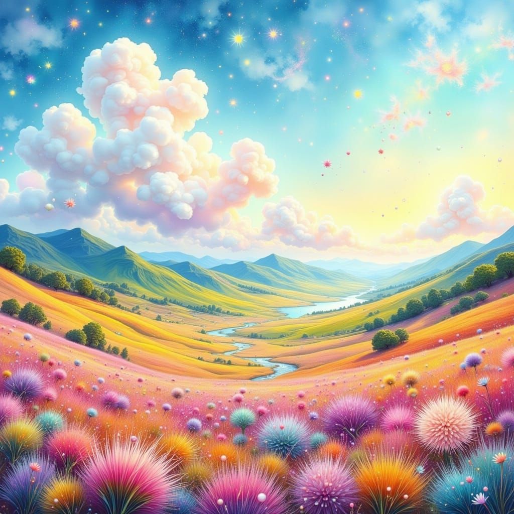 Whimsical Fairy Punk Realm in Pastel Hues