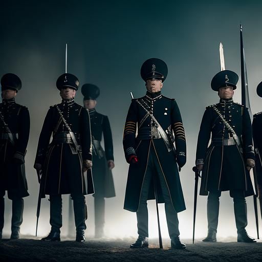 19th Century Prussian Soldiers Confrontation: Cinematic Film...