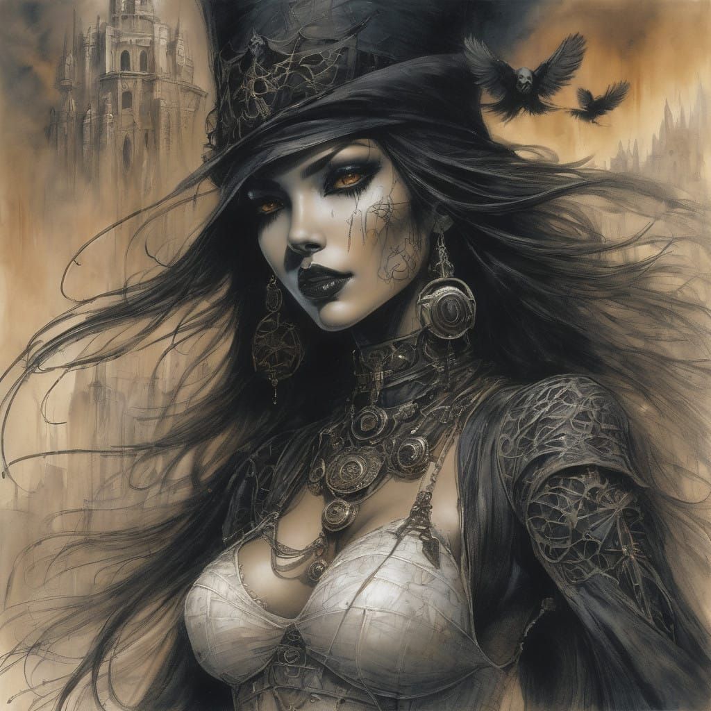 Ethereal European Witchcraft Scene in Mysterious Atmosphere