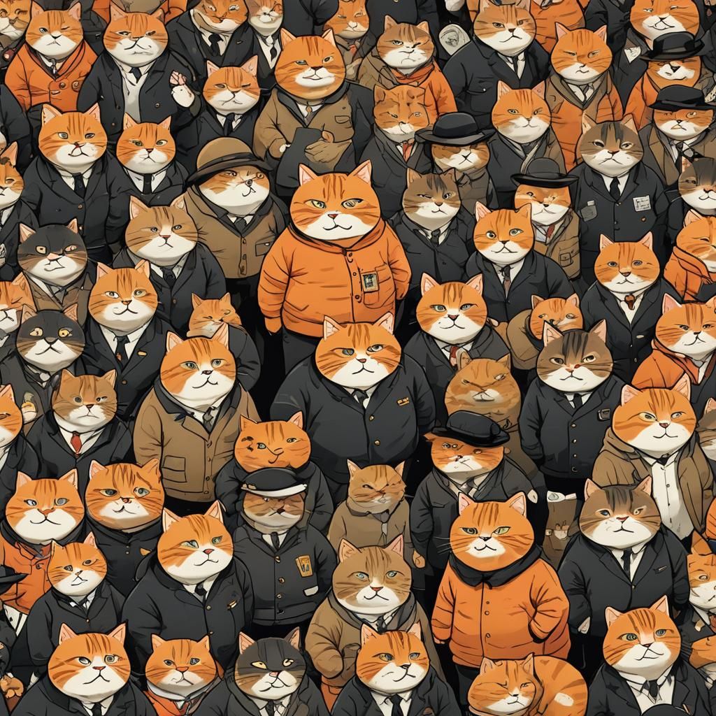 Chubby Cat Gang Leader Scolds Subordinates