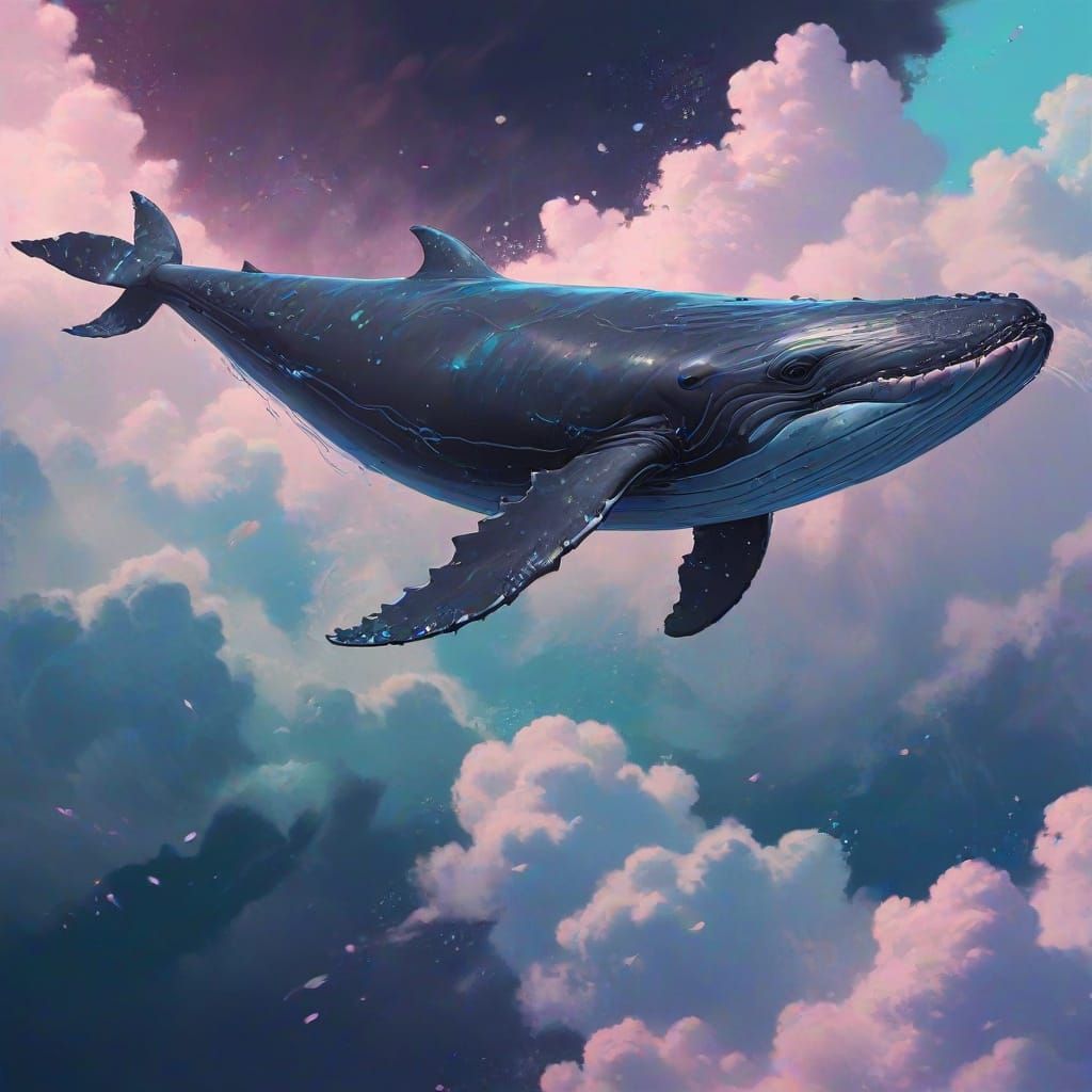 Whale in Ethereal Cloudscape
