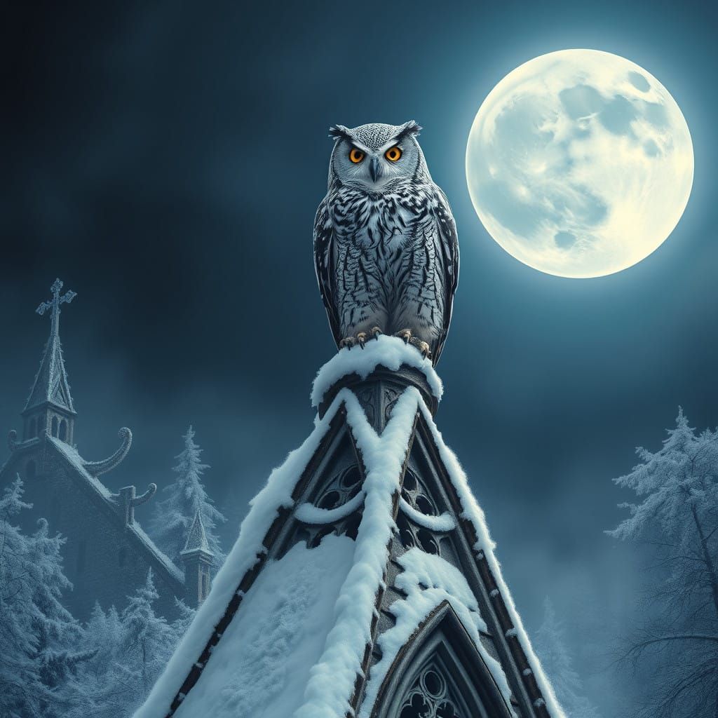 Majestic Vampire Owl in Gothic Splendor