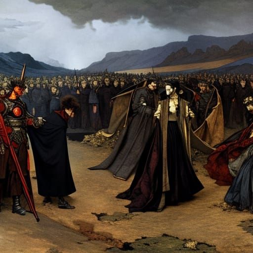 Vampire Peace Advocate in Pre-Raphaelite Style