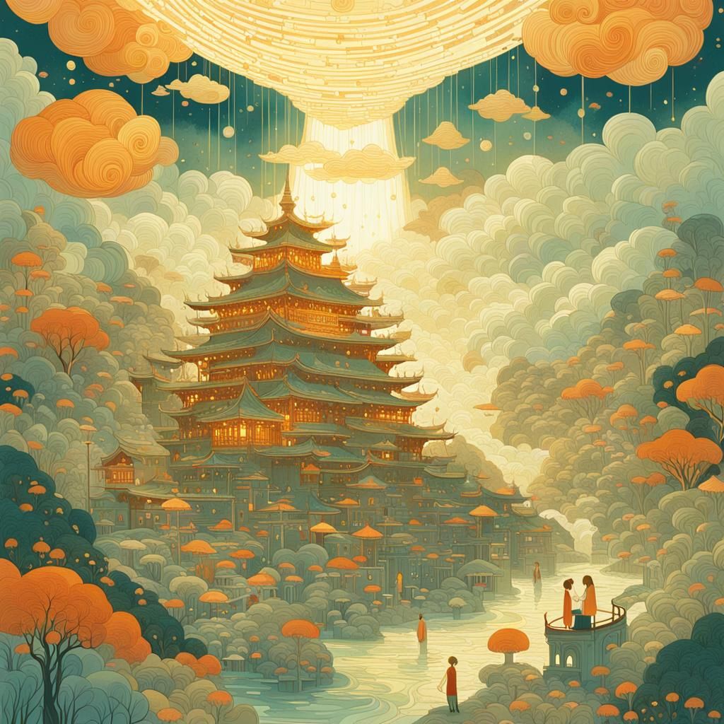 Divine Sunshine Through Clouds in Dreamlike Soft Focus