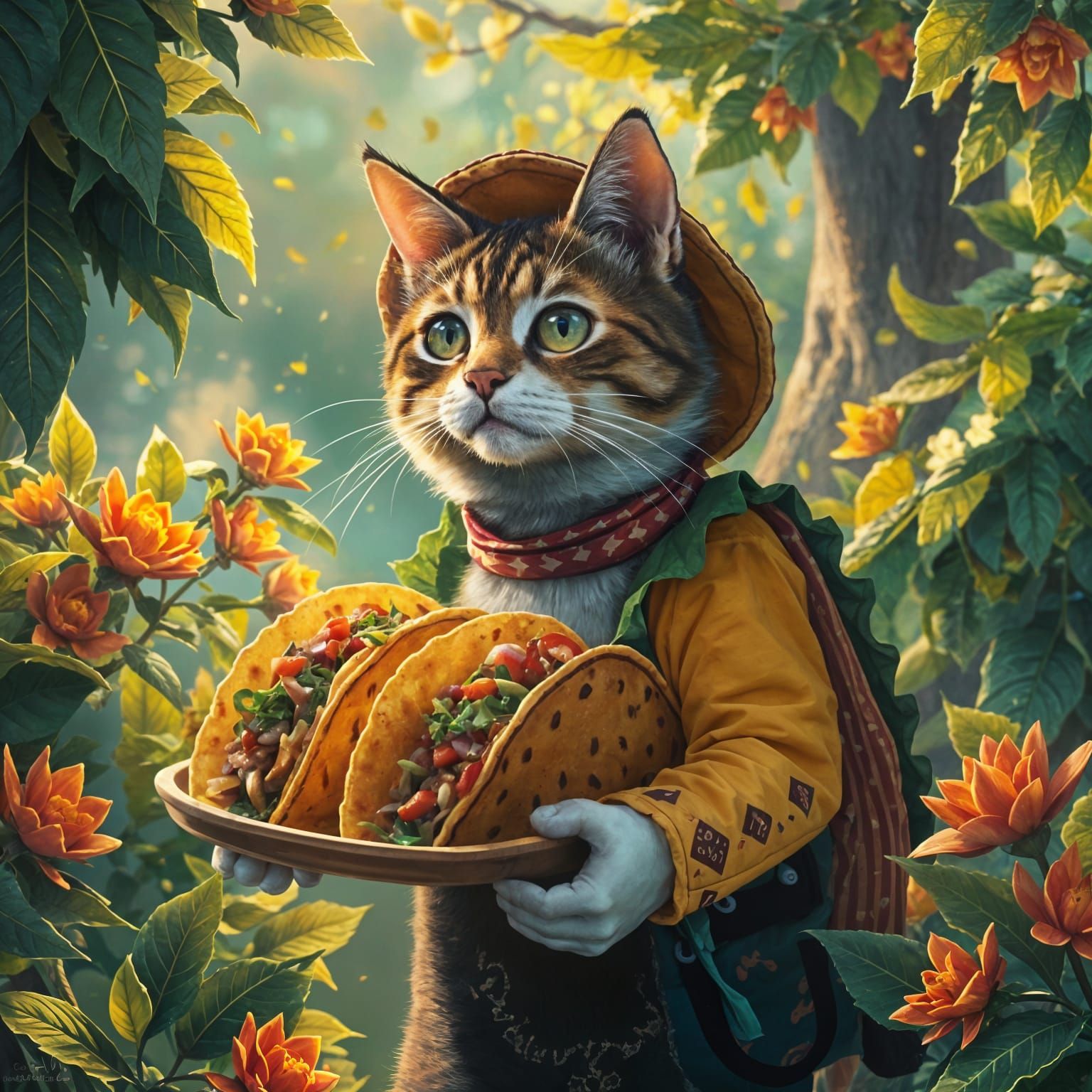 Cat in Taco: Humorous Serving Concept