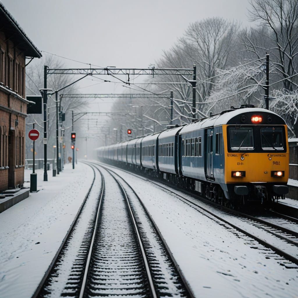 Snowy Winter Station: A Study in Solitude
