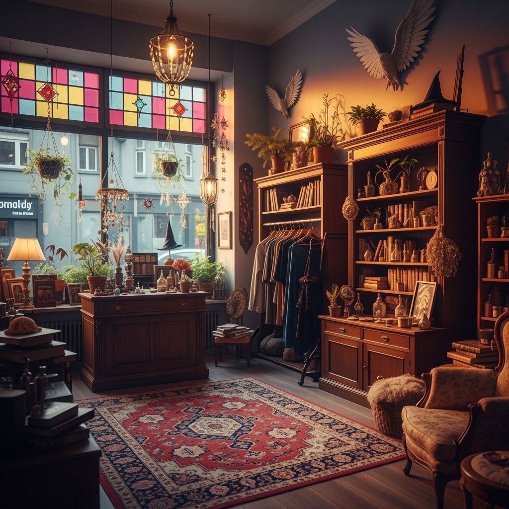 Enchanting Magic Shop with Potions and Books