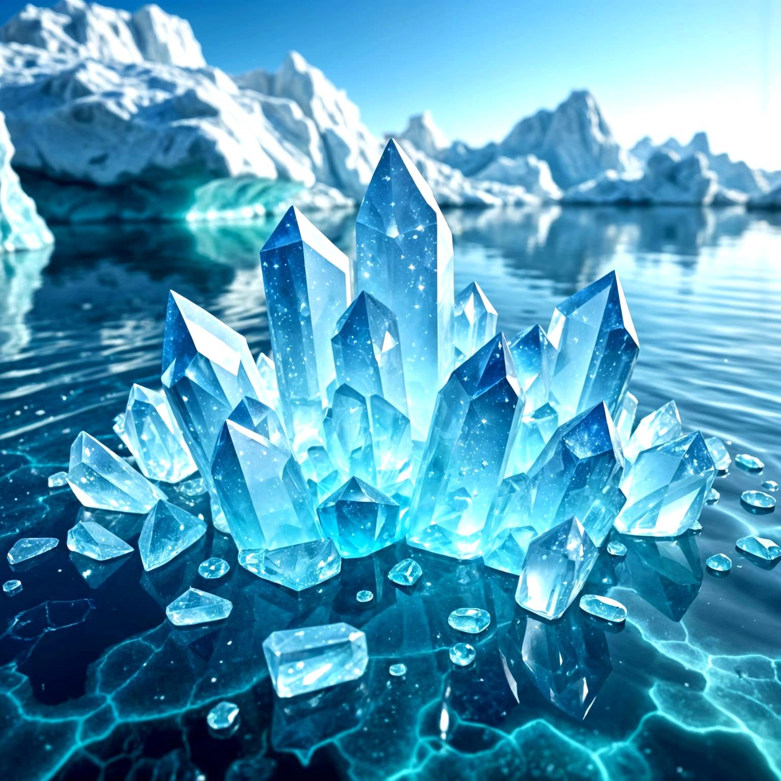 Crystal Wonders Floating on Glacial Waters