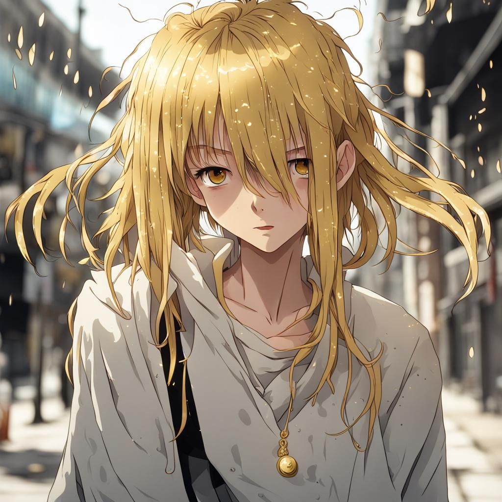 Girl with Golden Hair: Intense Expression