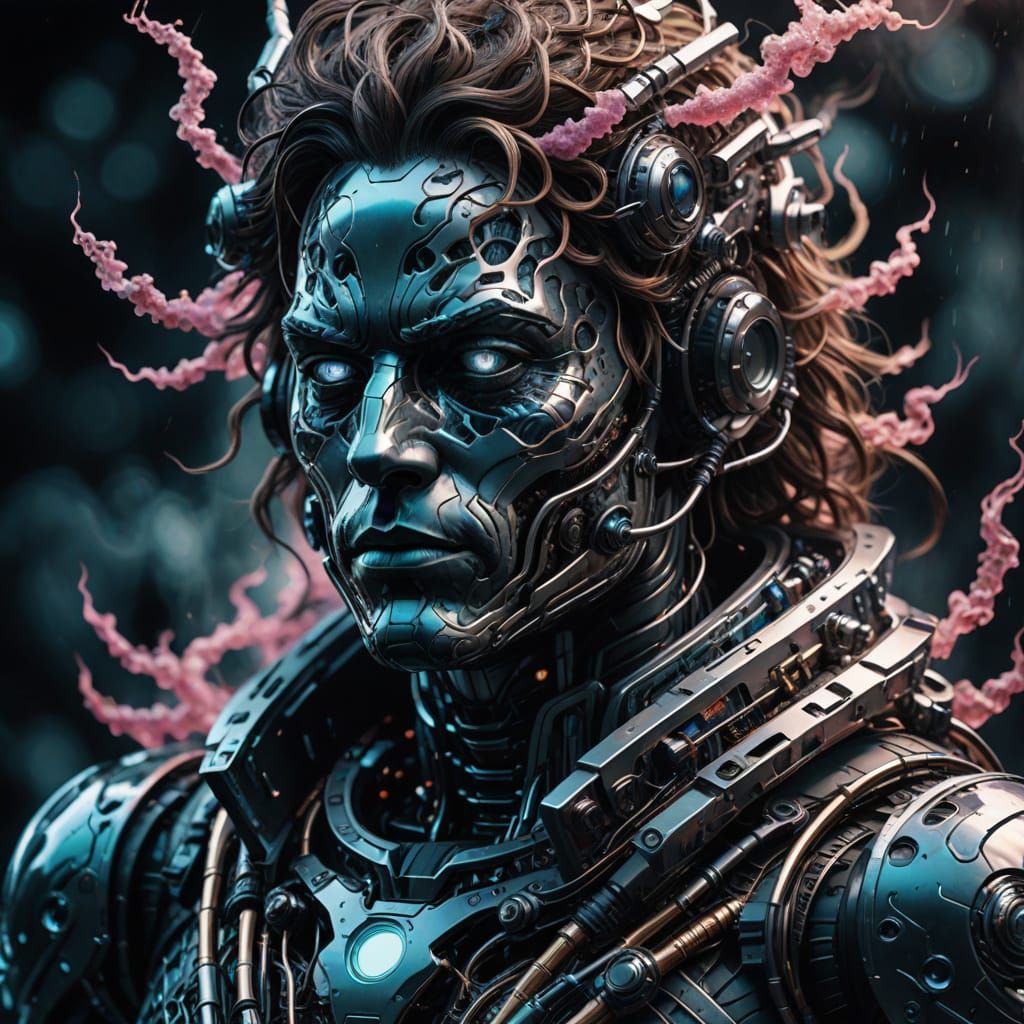 Hyperrealistic Vaperwave Biomorphism in Cinematic HDR