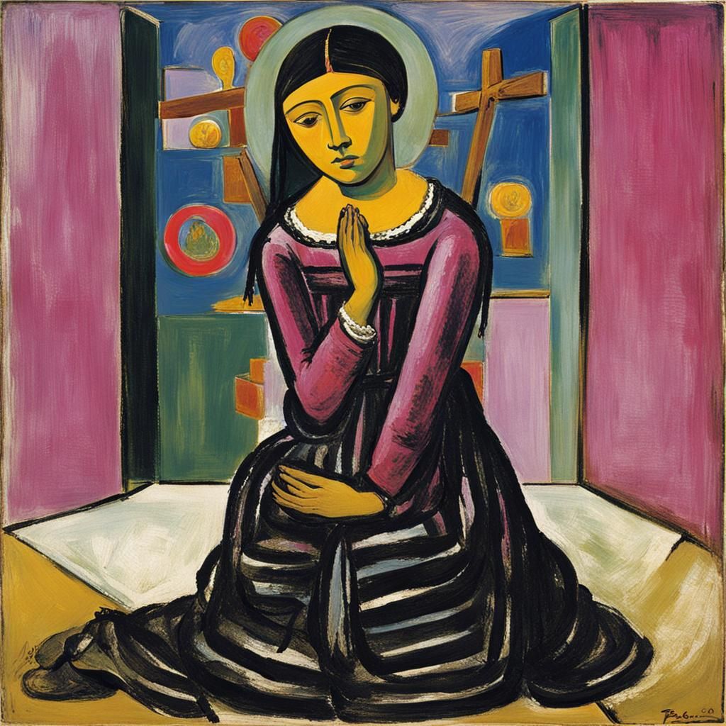 Tsarina in Prayer: Fauvist-Inspired Digital Portrait