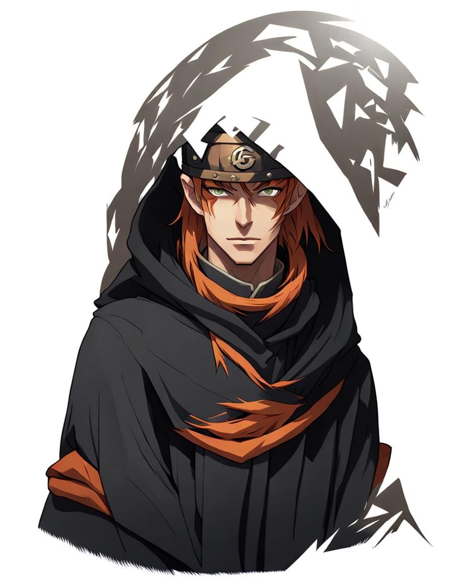 Anime Boy Portrait with Orange Hair in Digital Art