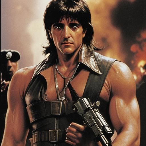 Snake" Plissken gunfighting scarface Tony Montana