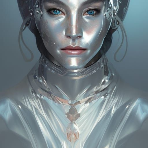 Silver Knight Portrait in Hyperdetailed Style