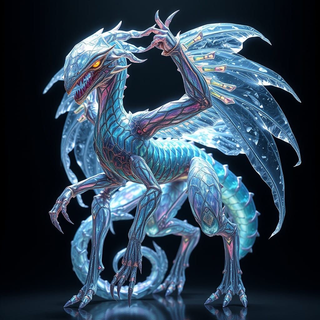 Sentient Kandra in Iridescent Exoskeleton Anime-Inspired Pos...