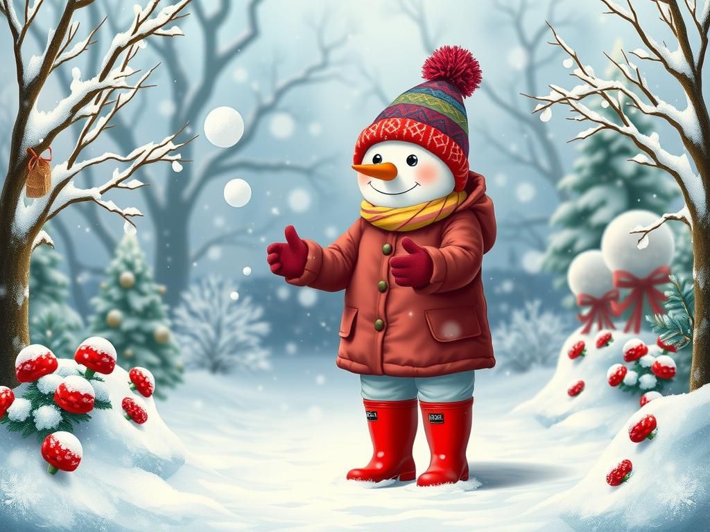 Snowman Child's Winter Garden Adventure