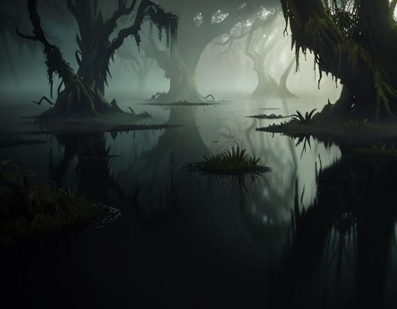 Menacing Bullywug Emerges from Murky Mangrove Swamp